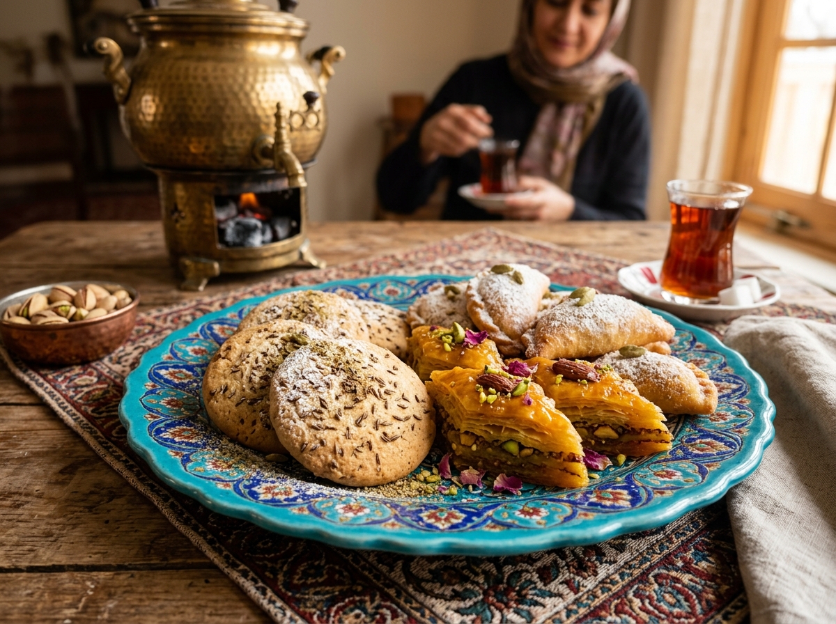 کلوچه سنتی روورکرده و باقلوای طبس
