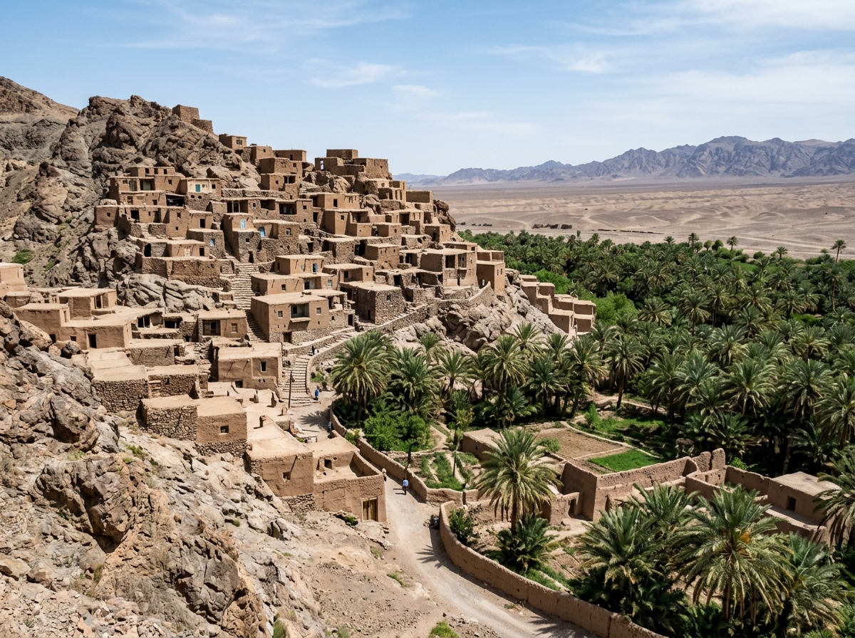 روستای پلکانی نایبند در حاشیه کویر
